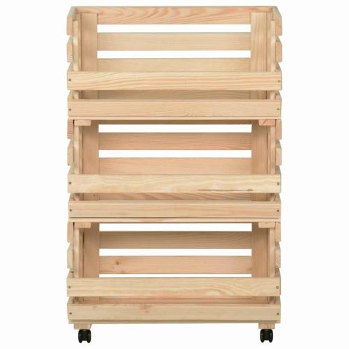 Количка за зеленчуци, 37x30x80 см, борово дърво масив