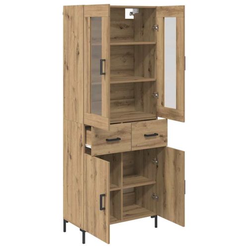 Висок шкаф 2 бр. Дъб 69,5 x 34 x 180 см Инженерна дървесина