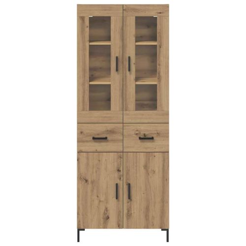 Висок шкаф 2 бр. Дъб 69,5 x 34 x 180 см Инженерна дървесина