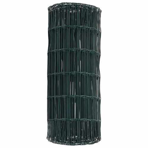 Европейска ограда 0,8 x 25 m Желязо с PVC покритие Зелено