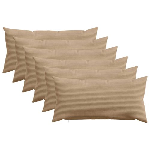Калъфка за възглавница 6 pcs HEERLEN Кафяво 40 x 70 cm кордурой