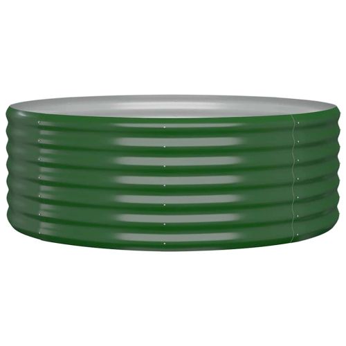 Градинска кашпа поцинкована стомана 100x100x36 см зелена