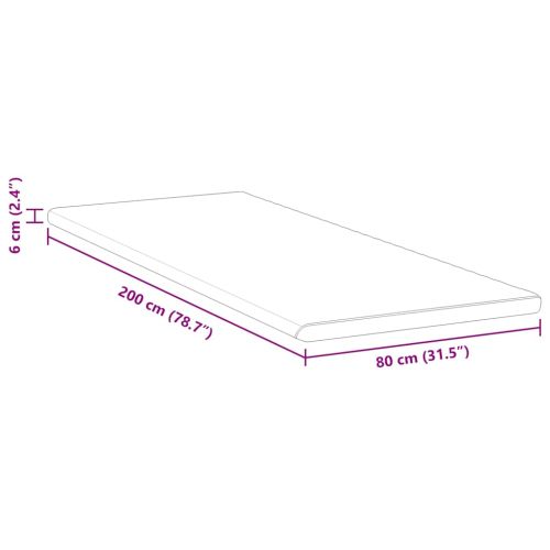 Топер за матрак Бяло и зелено 80 x 200 cm Жакардова тъкан