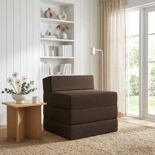 Сгъваем диван легло Таупе 70 x 60 x 63 cm Текстил