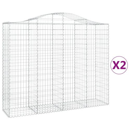 Габионни кошници арка 2 бр 200x50x160/180 см поцинковано желязо