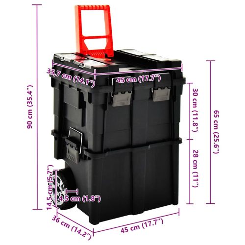 Количка за организиране на инструменти с дръжка 45x36x90 см