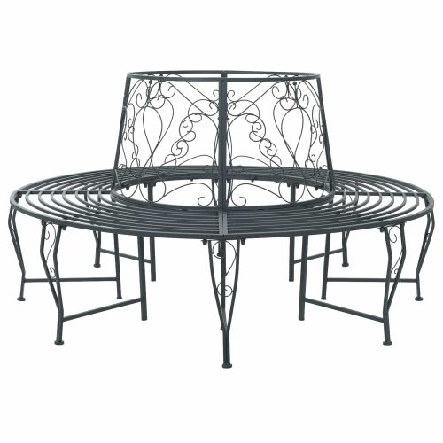 Дървесен бенч 8 -местен Ø 160 x 89 см steel Сребристо сиво