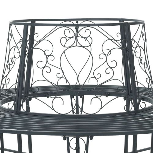 Дървесен бенч 8 -местен Ø 160 x 89 см steel Сребристо сиво