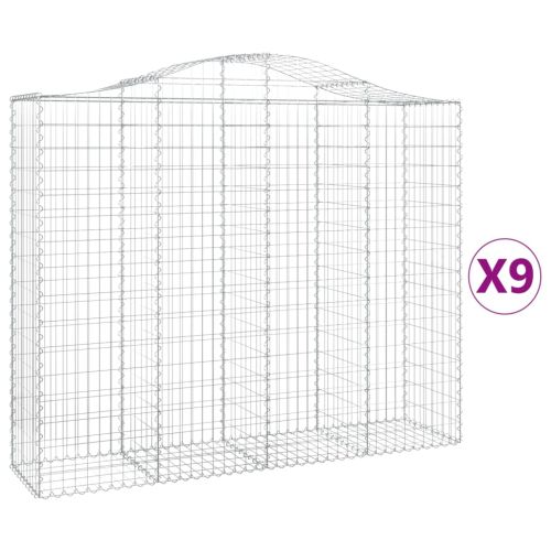 Габионни кошници арка 9 бр 200x50x160/180 см поцинковано желязо