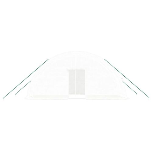 Оранжерия със стоманена рамка бяла 12 м² 6x2x2,85 м