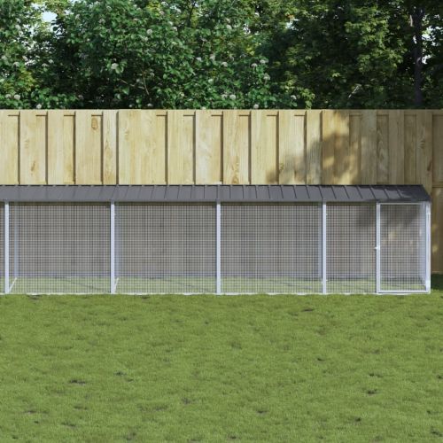 Клетка за пилета с покрив антрацит 803x98x90 см стомана