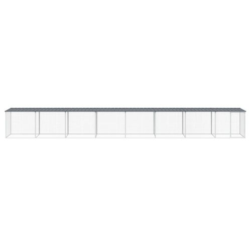 Клетка за пилета с покрив антрацит 803x98x90 см стомана