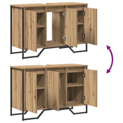 Шкаф за мивка в баня Дъб 91 x 35 x 60 см Инженерна дървесина