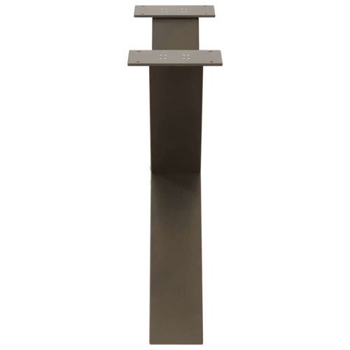 Крака за масичка за кафе, X-образни, 2 бр., естествена стомана, 70 x (42-43) см, стомана