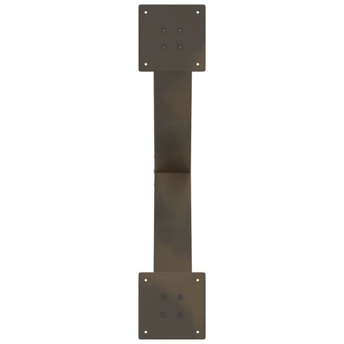 Крака за масичка за кафе, X-образни, 2 бр., естествена стомана, 70 x (42-43) см, стомана