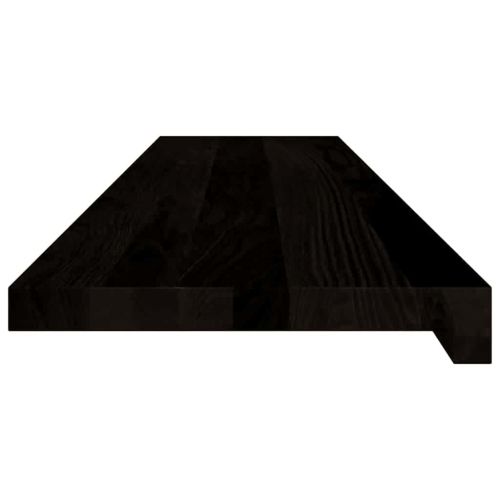 Стълбищни стъпала, 12 бр, кафяво-черни, 110x30x2 см, дъб масив