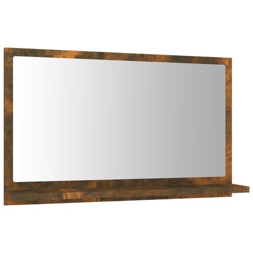 Огледало за баня, опушен дъб, 60x10,5x37 см, инженерно дърво