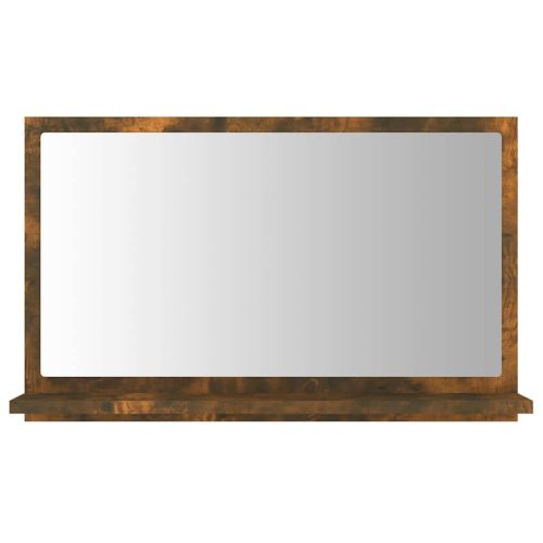 Огледало за баня, опушен дъб, 60x10,5x37 см, инженерно дърво