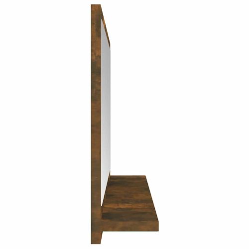 Огледало за баня, опушен дъб, 60x10,5x37 см, инженерно дърво