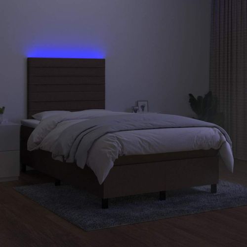 Боксспринг легло с матрак и LED, черно, 120x190 см, плат
