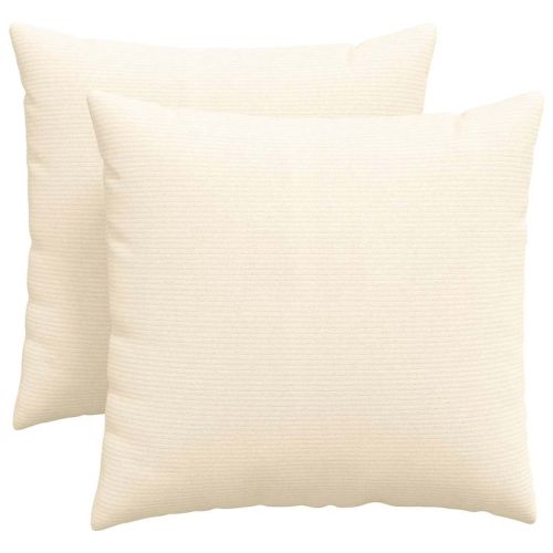 Диван възглавници 2 pcs Крем 45 x 45 cm Кордюрова тъкан