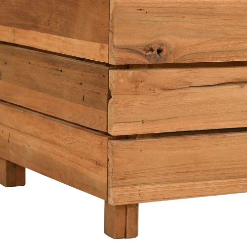 Повдигната леха 100x40x72 см рециклирано тиково дърво и стомана