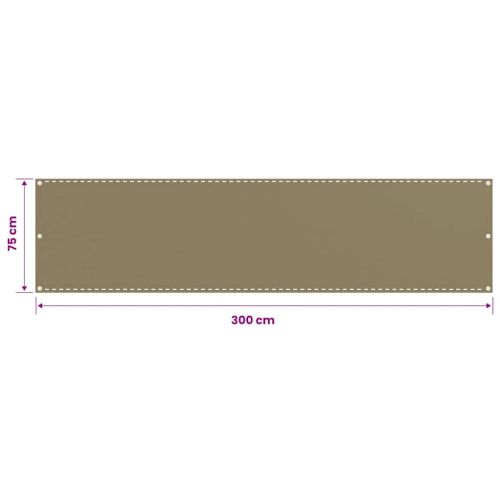 Балконски параван, таупе, 75x300 см, HDPE