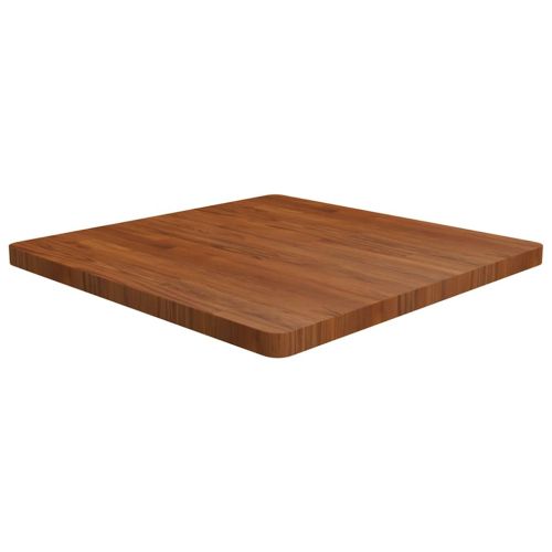 Квадратен плот за маса, тъмнокафяв, 80x80x4 см, дъб масив