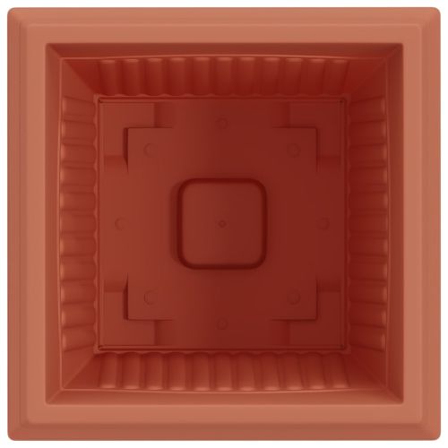 Квадратна цветна саксия 6 бр. Червено тухла 43 x 43 x 33,5 см