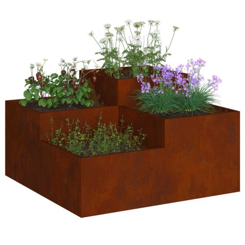 Градинска саксия Ръждясало 100 x 100 x 48 см Патинираща стомана