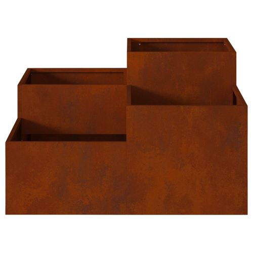 Градинска саксия Ръждясало 100 x 100 x 48 см Патинираща стомана