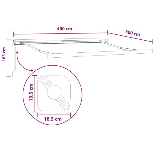 Прибираща се тента Таупе 400 × 300 cm Платно и алуминий