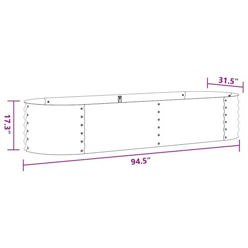 Градинска висока леха 240x80x44 см поцинкована стомана сребро