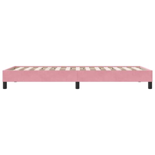 Box Spring легло без матрак розово 100x210 cm кадифе