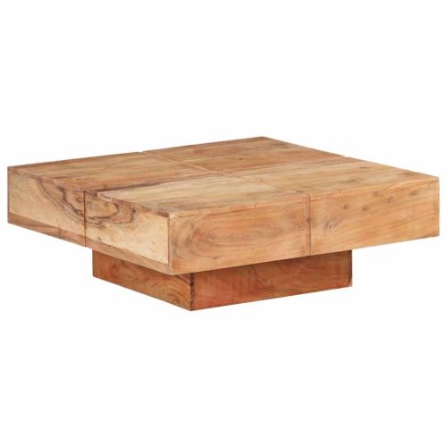 Маса за кафе, 80x80x28 cм, акациево дърво масив