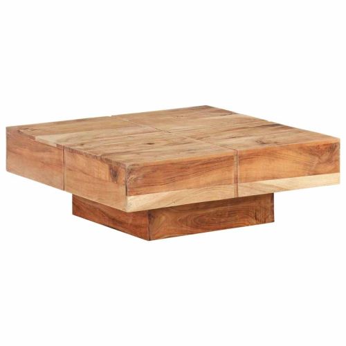 Маса за кафе, 80x80x28 cм, акациево дърво масив