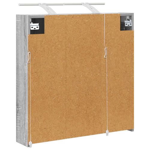Шкаф с огледало за баня Сив Сонома 70 x 14,5 x 70 см