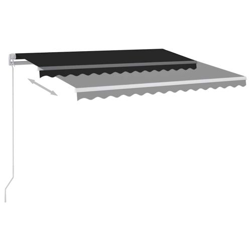 Ръчно прибираща се тента с LED, 300x250 см, антрацит