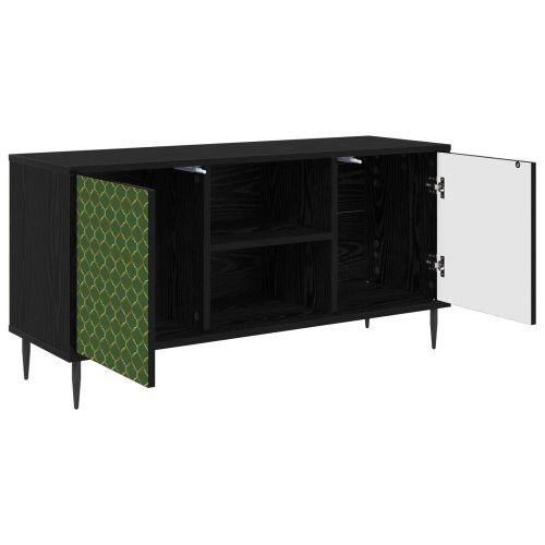 ТВ шкаф GELEEN 102 x 33 x 51 см Черен дъб Инженерна дървесина