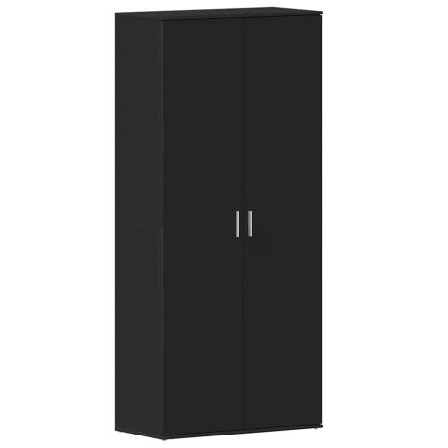 Шкаф за обувки 80 x 39 x 178 см Инженерна дървесина Черно