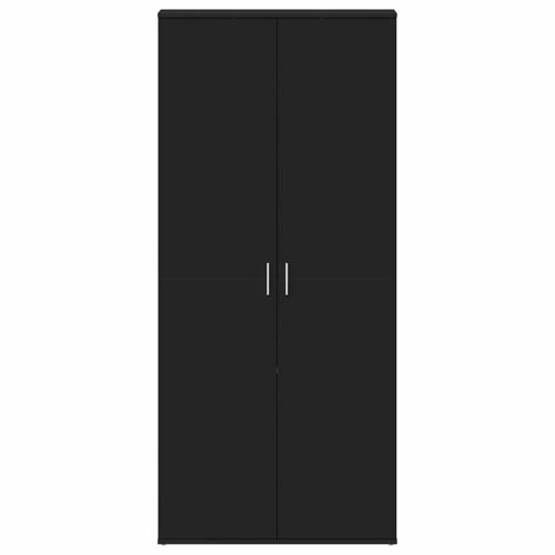 Шкаф за обувки 80 x 39 x 178 см Инженерна дървесина Черно