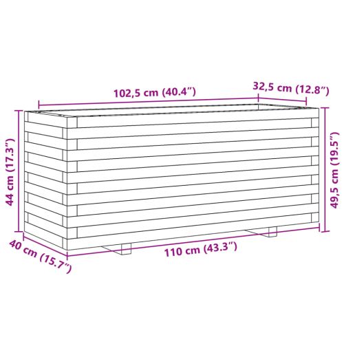 Градинска кашпа 110x40x49,5 см импрегниран бор
