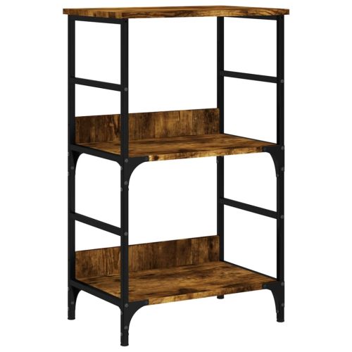 Етажерка за книги опушен дъб 50x33x82 см инженерно дърво
