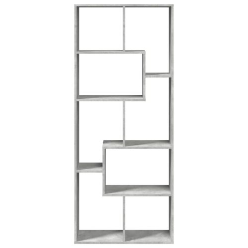 Разделител за стая / библиотека, бетонно сив, 67x25x161,5 см