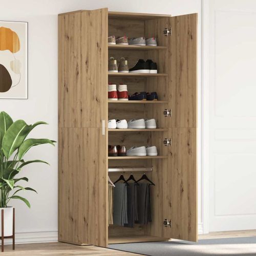 Шкаф за обувки 80 x 39 x 178 см Инженерна дървесина Дъб