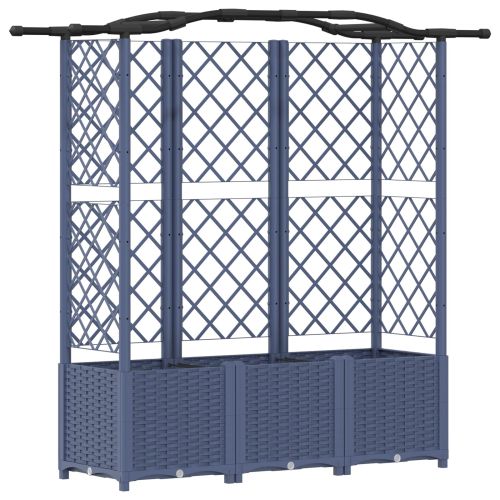 Повдигнато легло с решетка и покривка Сиво 163 x 40 x 138 см ПП