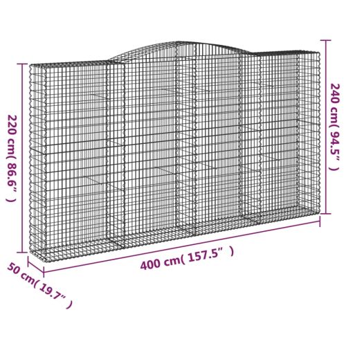 Габионни кошници арка 7 бр 400x50x220/240 см поцинковано желязо