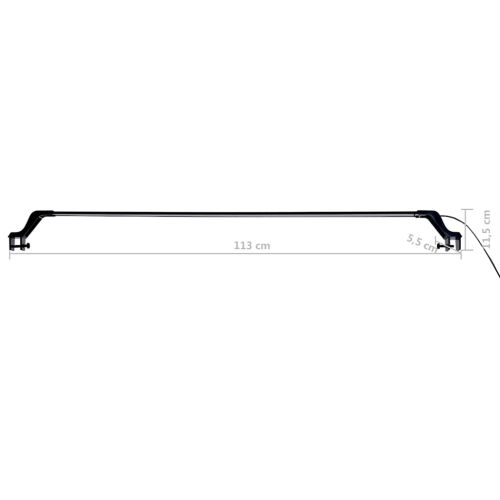 LED лампа за аквариум със скоби, 115-130 см, синьо и бяло