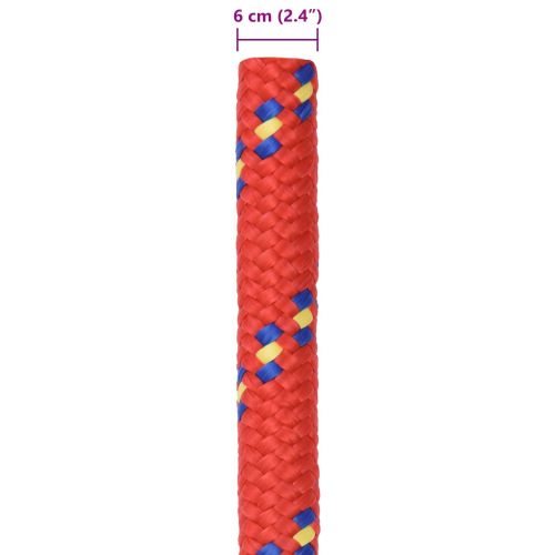 Въже за лодка 6 mm 10 m Червено