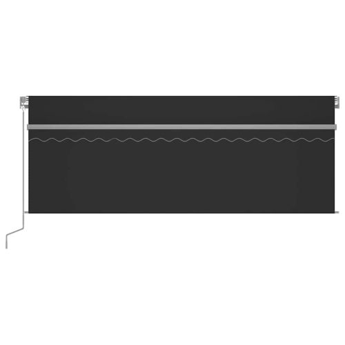 Ръчно прибиращ се сенник с щора и LED, 4,5x3 м, антрацит